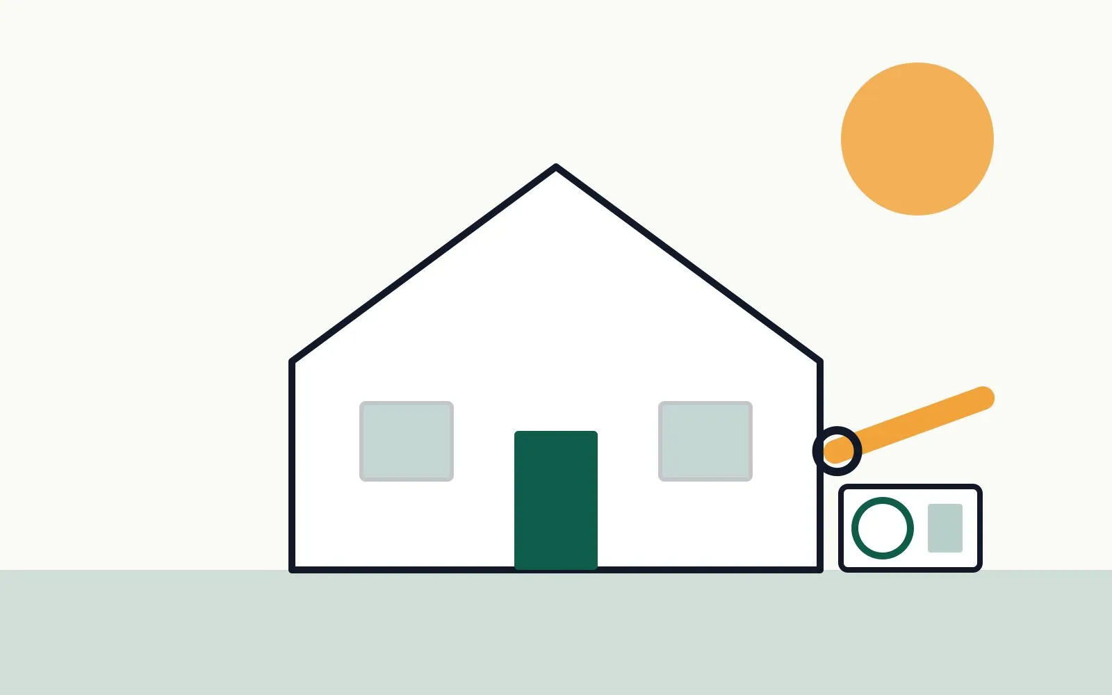 Illustration of a technician servicing a heat pump