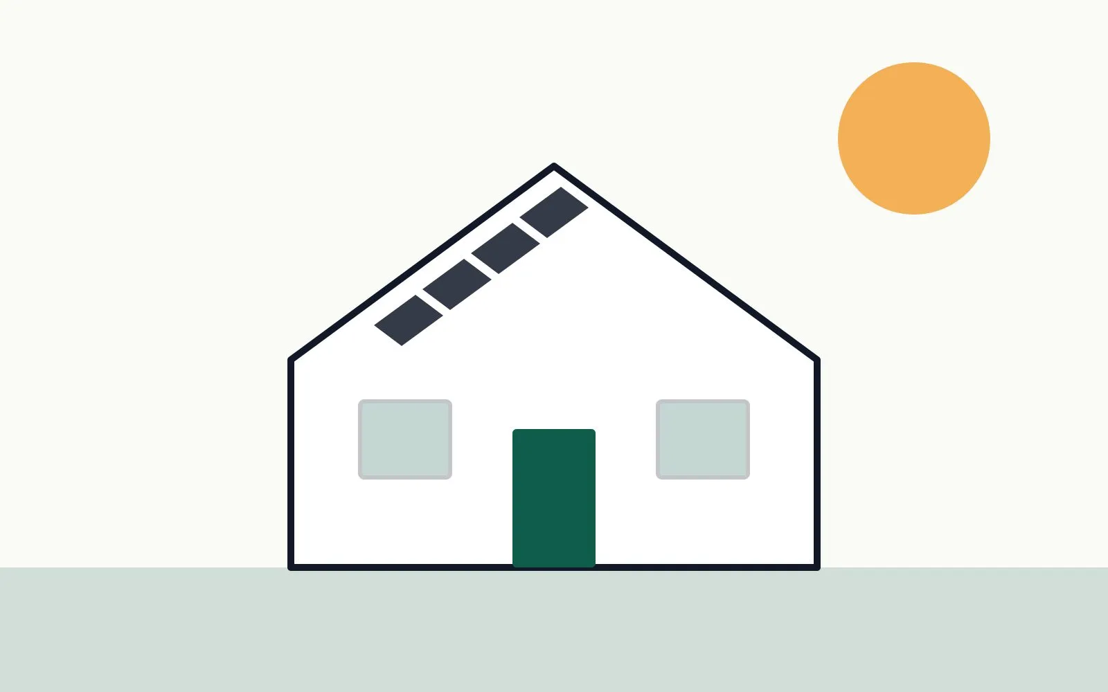 Illustration of a house with solar panels on the roof